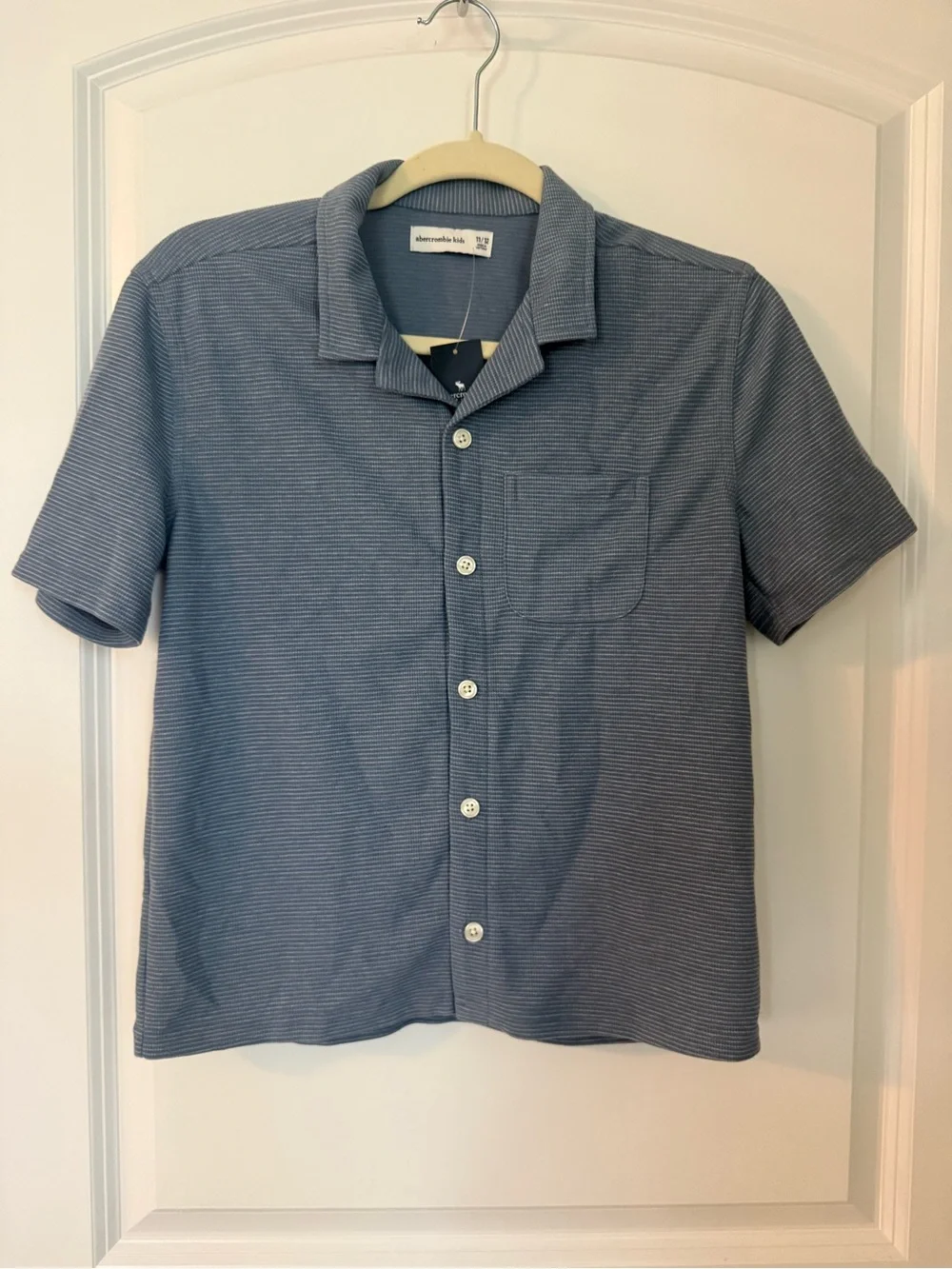 Abercrombie Kids Short Sleeve Button-Down Shirt - Blue